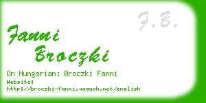 fanni broczki business card